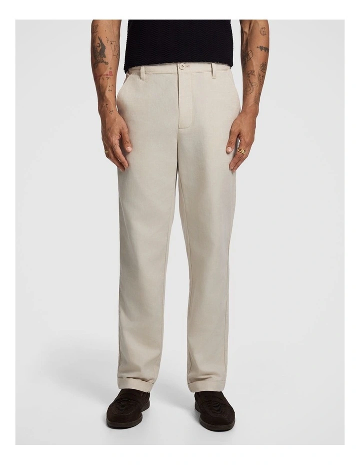 Rivera Cotton Linen Chino in Natural image 1
