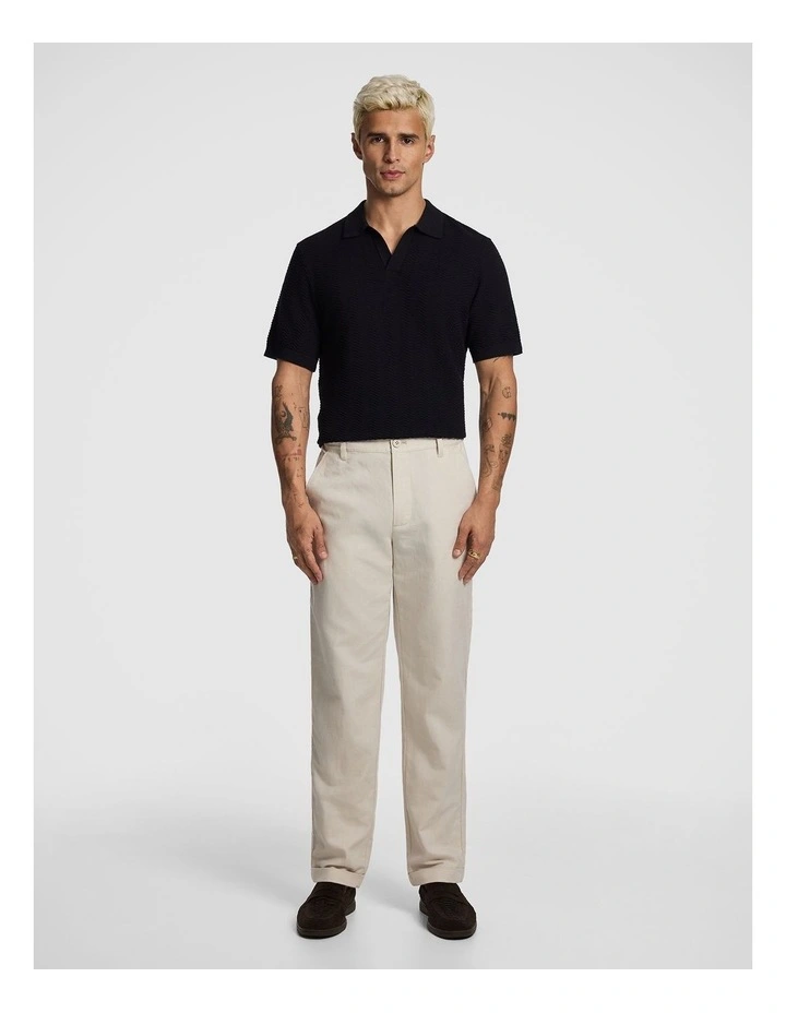 Rivera Cotton Linen Chino in Natural image 5