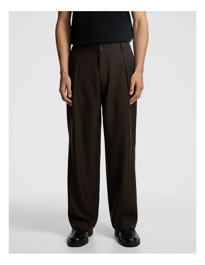 Adam Lyocell Linen Blend Chino in Chocolate image 1