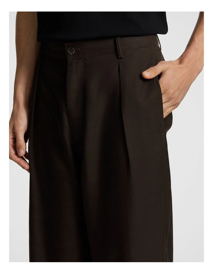 Adam Lyocell Linen Blend Chino in Chocolate image 4