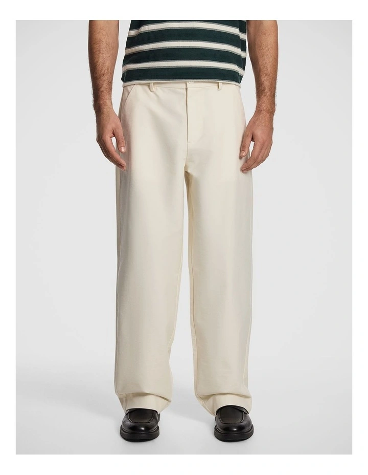Barrel Leg Chino in Off White image 1