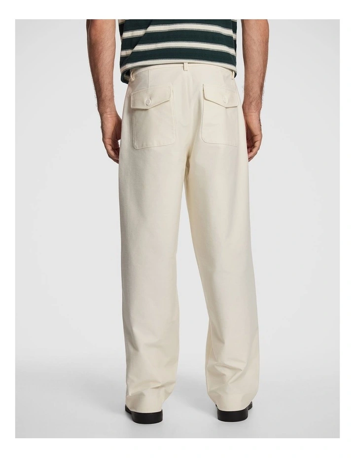 Barrel Leg Chino in Off White image 2
