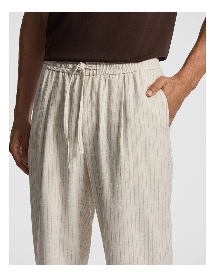 Don Pinstripe Cotton Blend Chino in Natural image 4