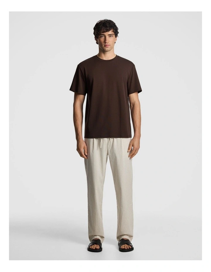 Don Pinstripe Cotton Blend Chino in Natural image 6