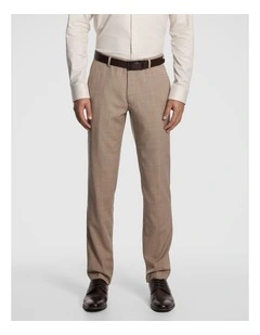Cash Wool Blend Slim Dress Pant in Latte