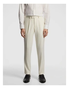 Amalfi Wool Blend Slim Dress Pant in Off White