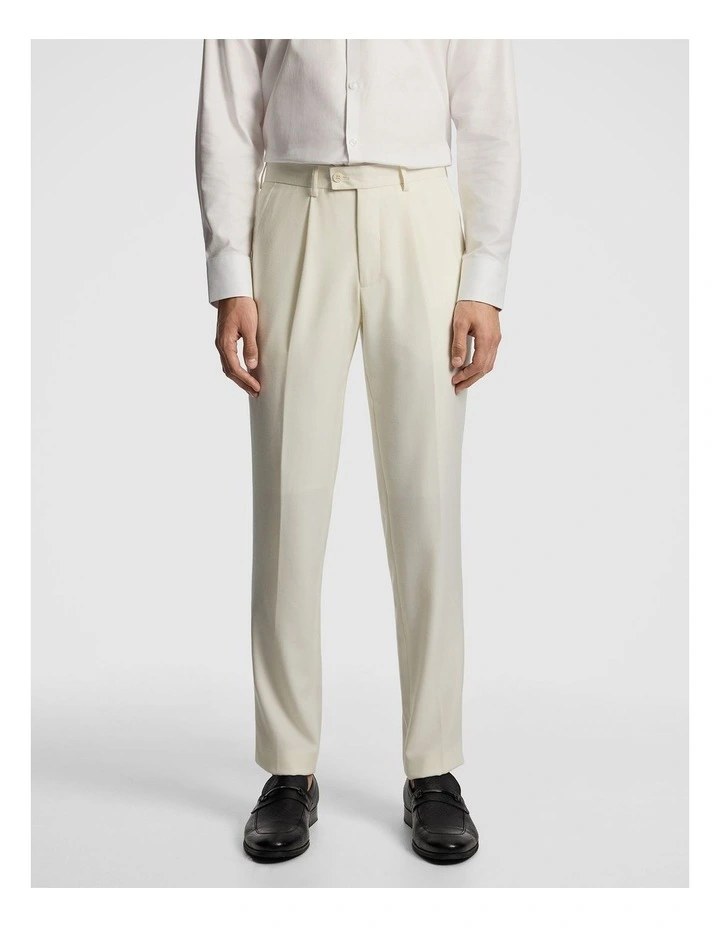 Amalfi Wool Blend Slim Dress Pant in Off White image 1