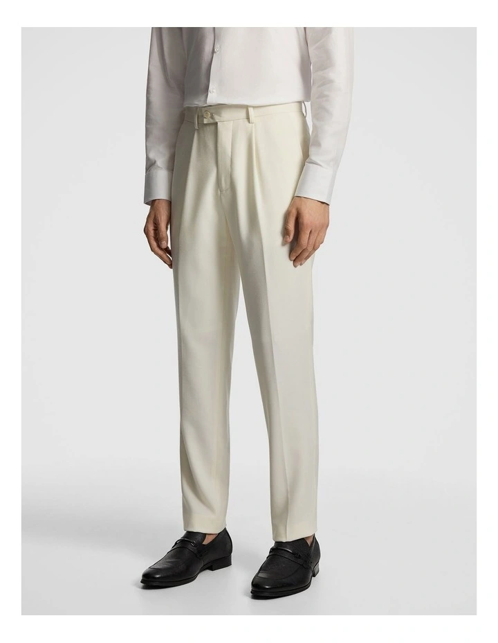 Amalfi Wool Blend Slim Dress Pant in Off White image 2