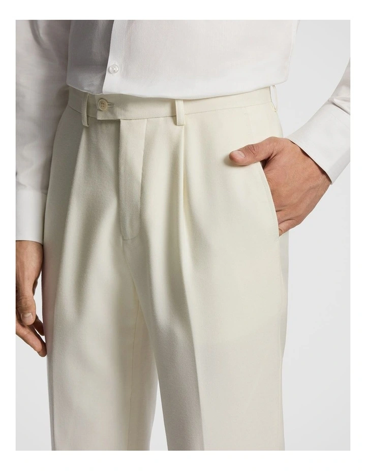 Amalfi Wool Blend Slim Dress Pant in Off White image 4
