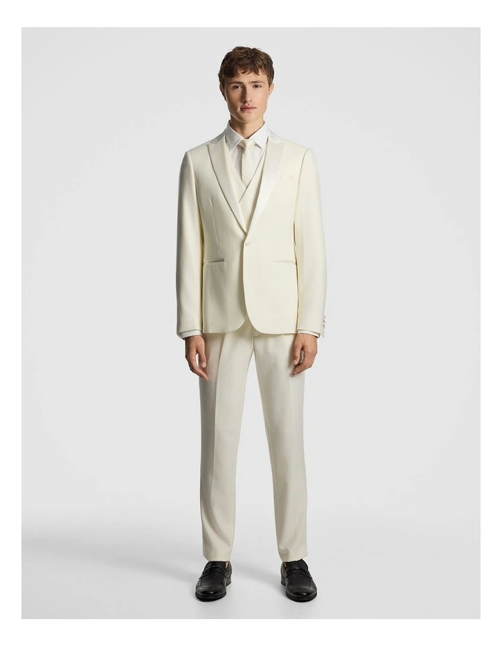 Amalfi Wool Blend Slim Dress Pant in Off White image 6