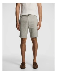 Panama Linen Chino Short in Sage Green