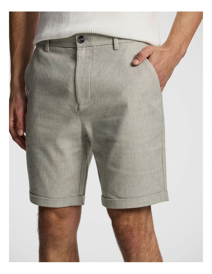 Panama Linen Chino Short in Sage Green image 4