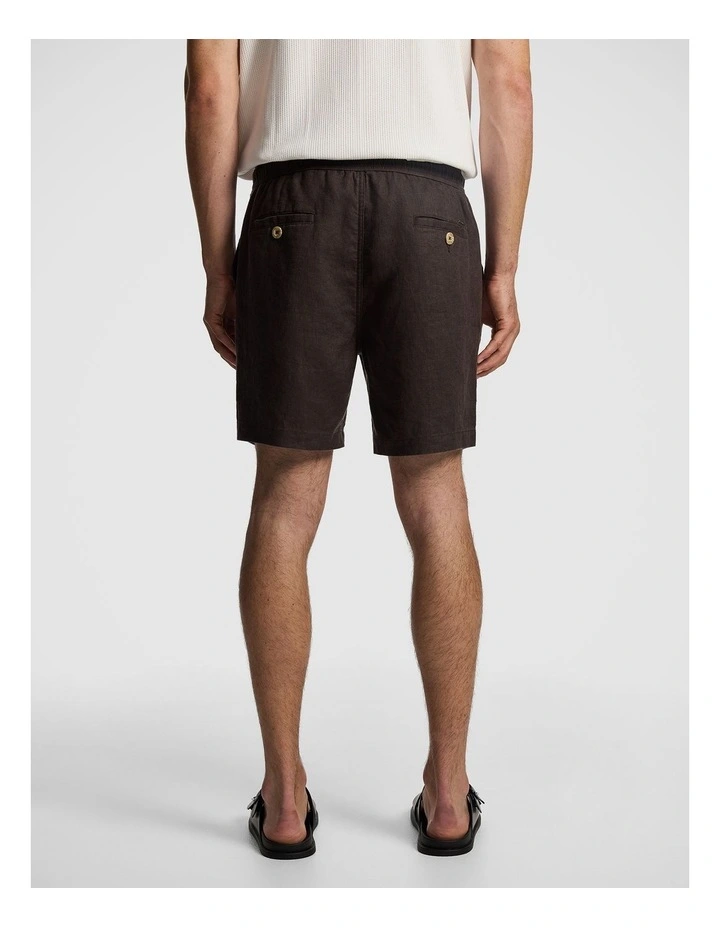 Manta Pure Linen Short in Chocolate image 2
