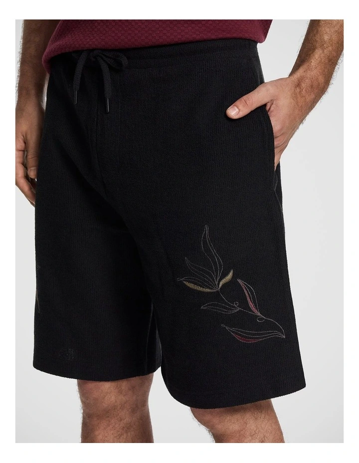 Rio Embroidered Short in Black image 3