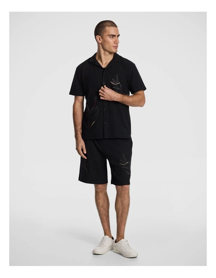 Rio Embroidered Short in Black image 6