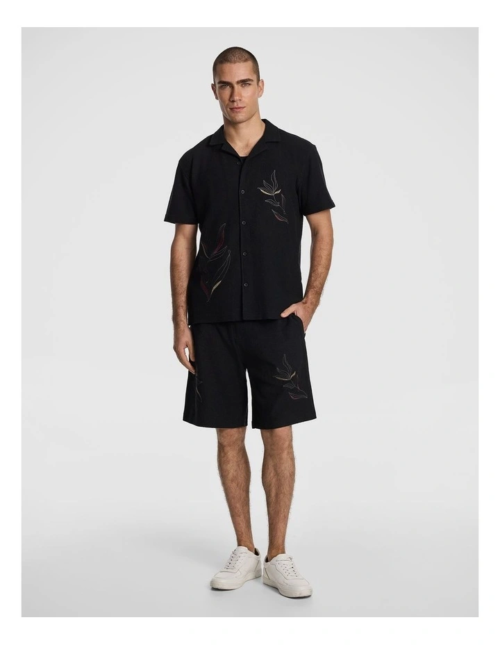 Rio Embroidered Short in Black image 7