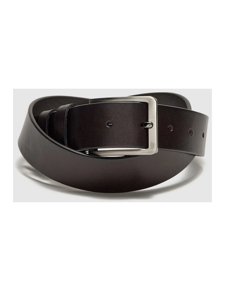 Casual Full Grain Leather Belt in Brown image 1