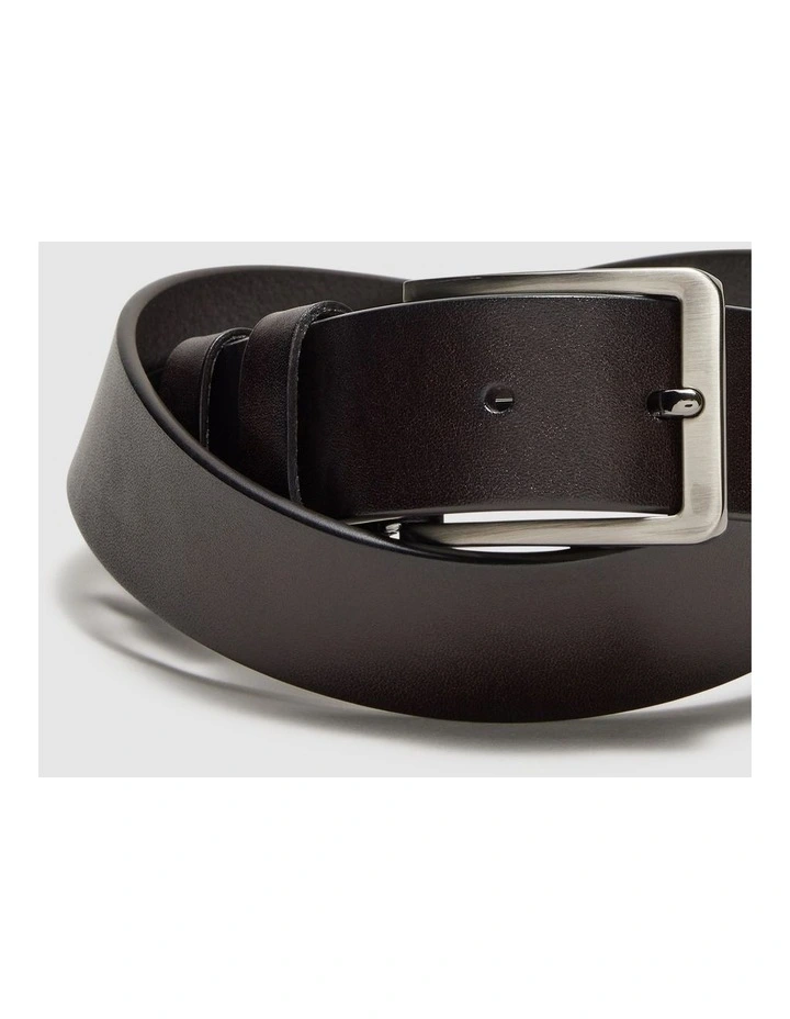 Casual Full Grain Leather Belt in Brown image 2