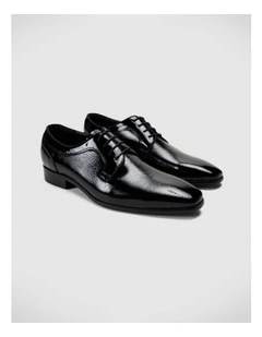 Patent Derby Lace Up in Black