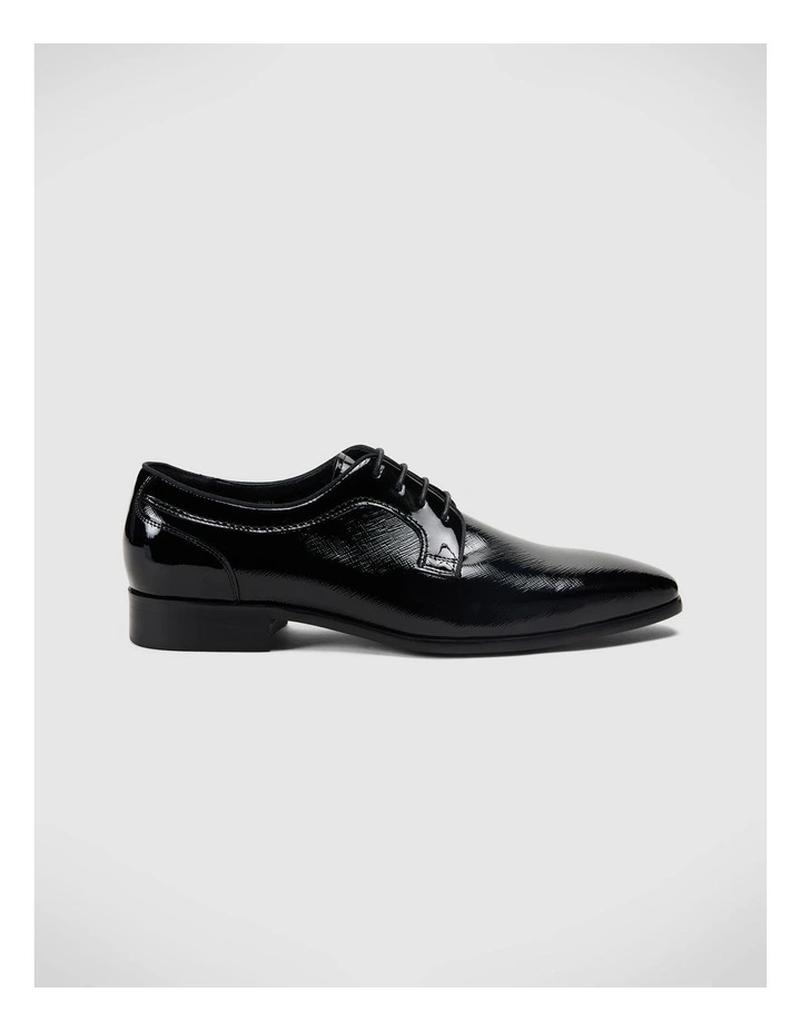 Patent Derby Lace Up in Black image 2