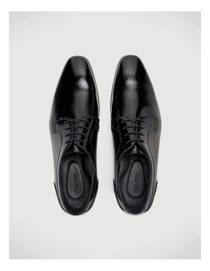 Patent Derby Lace Up in Black image 3