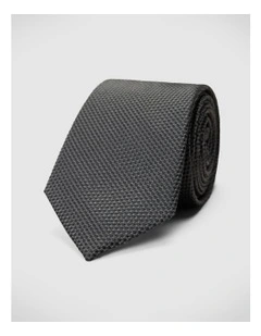 Silk Textured Two Tone Tie in Charcoal