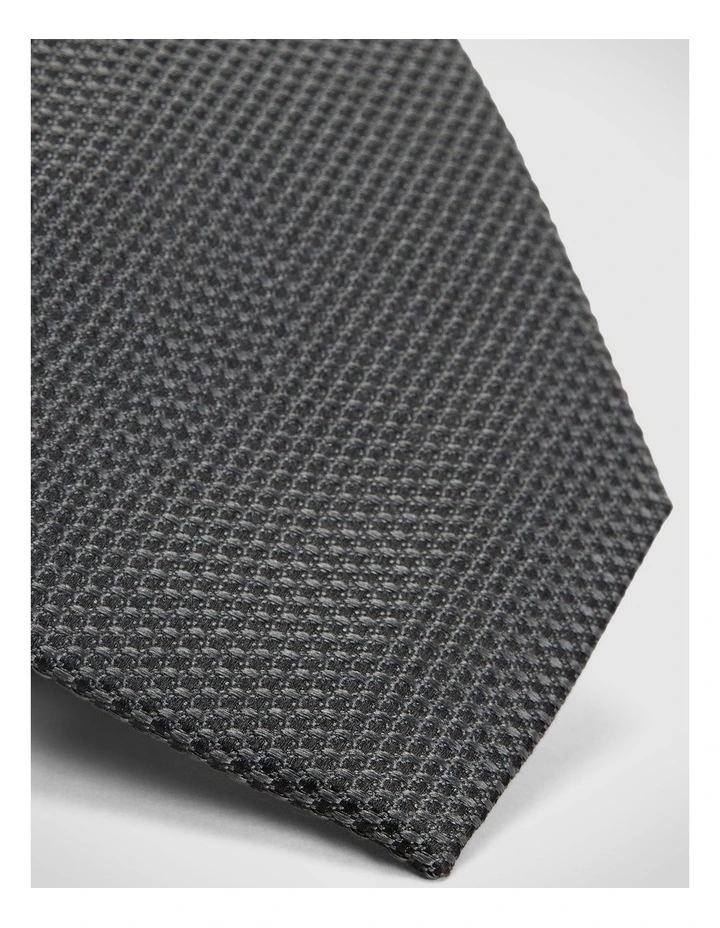 Silk Textured Two Tone Tie in Charcoal image 2