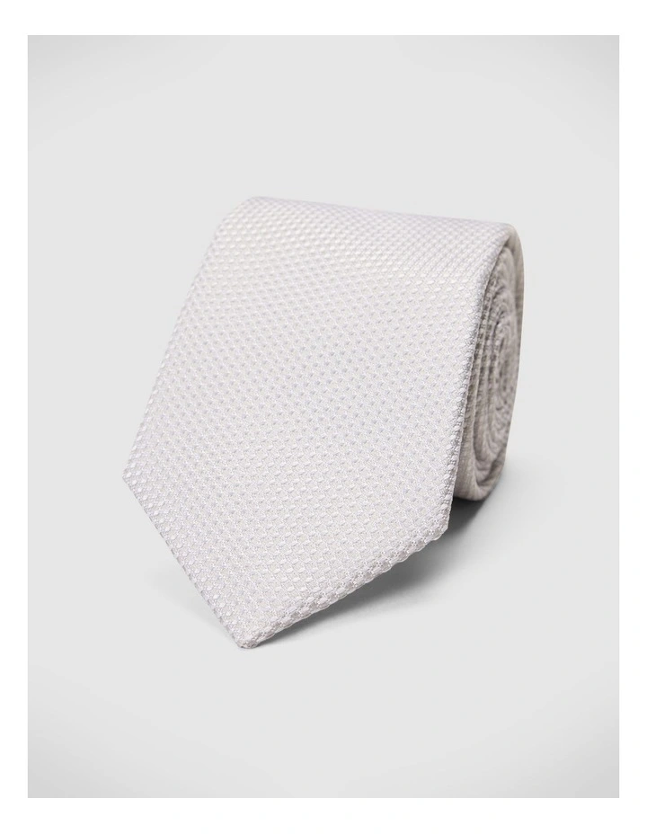 Silk Textured Two Tone Tie in Stone image 1