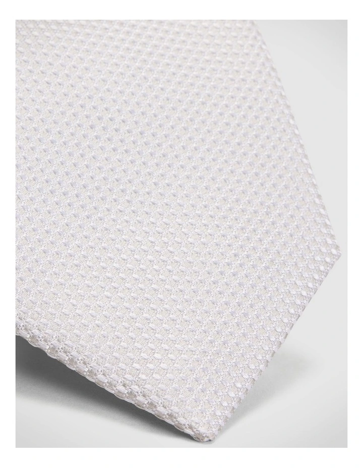 Silk Textured Two Tone Tie in Stone image 2