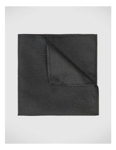 Silk Textured Two-Tone Pocket Square in Charcoal