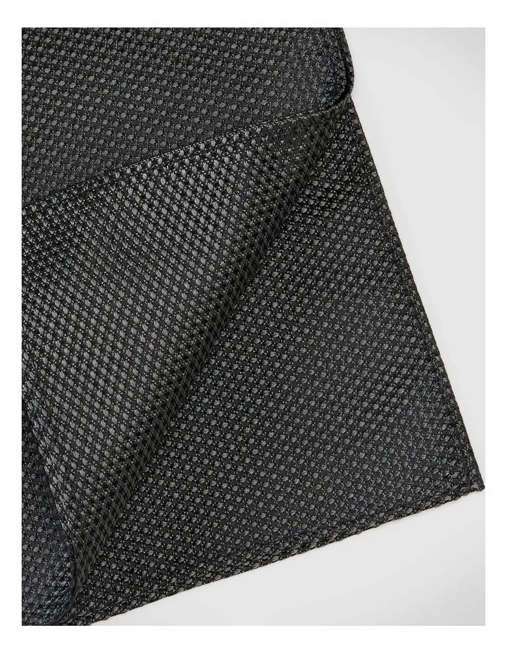 Silk Textured Two-Tone Pocket Square in Charcoal image 2