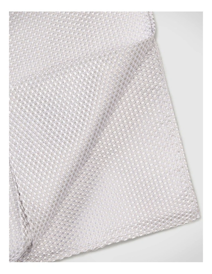 Silk Textured Two-tone Pocket Square in Stone image 2