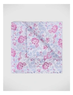 Floral Jacquard Silk Pocket Square in Pink