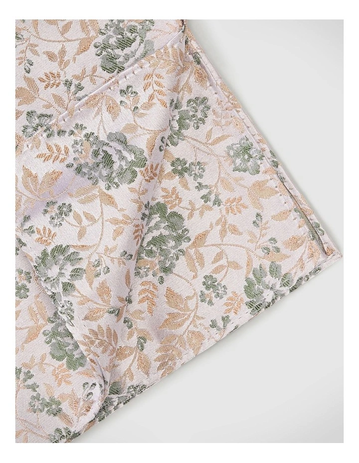 Floral Jacquard Silk Pocket Square in Neutral image 2