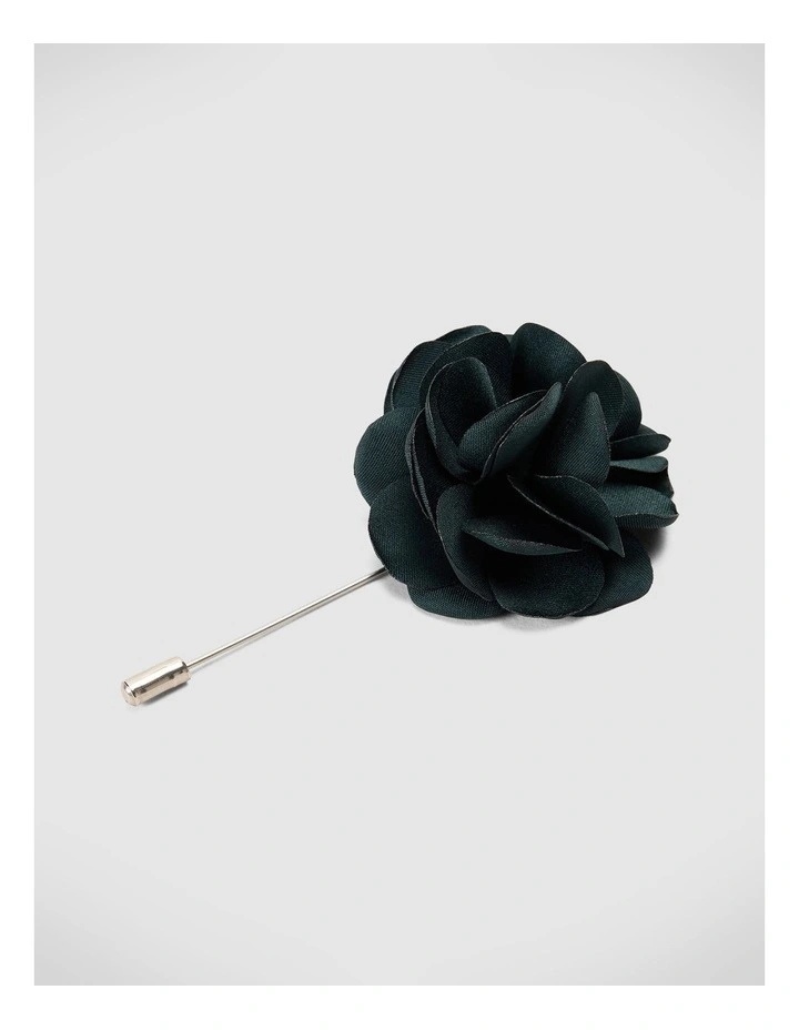 Fabric Flower Lapel Pin in Khaki image 2