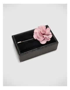 Fabric Flower Lapel Pin in Pink