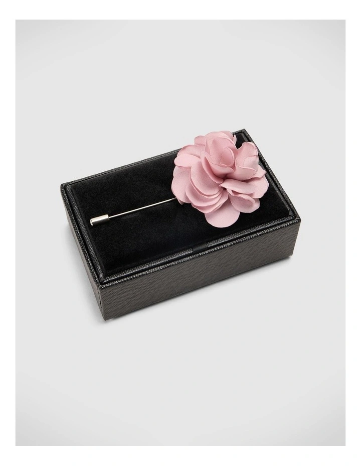 Fabric Flower Lapel Pin in Pink image 1