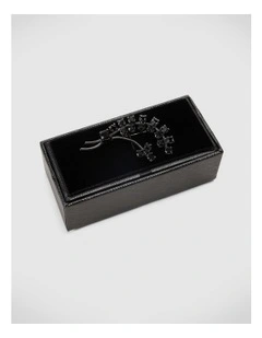 Crystal Floral Vine Lapel Pin in Gunmetal