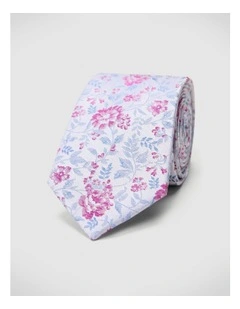 Floral Jacquard Silk Tie in Pink