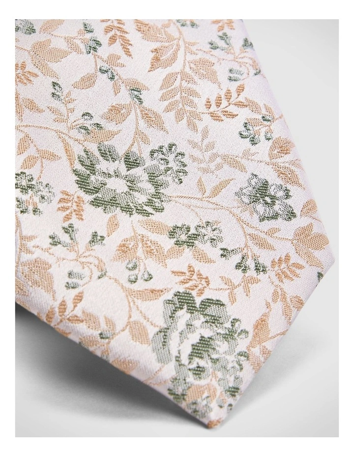 Floral Jacquard Silk Tie in Neutral image 2