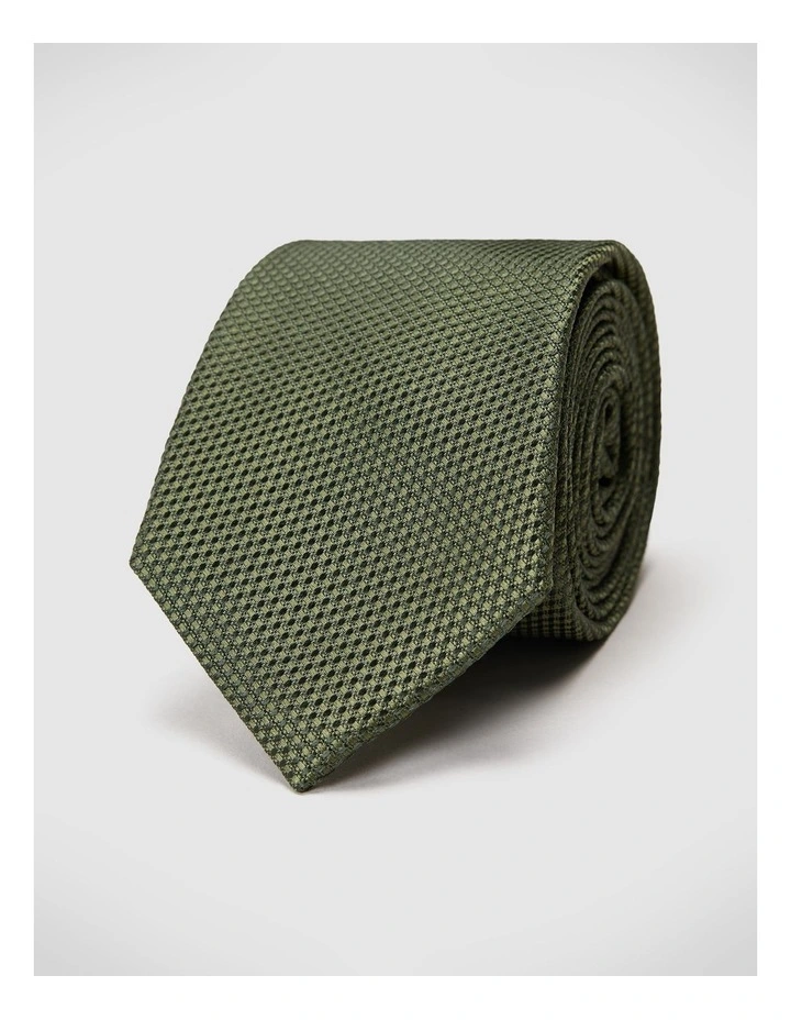 Silk Textured Two-tone Tie in Khaki image 1