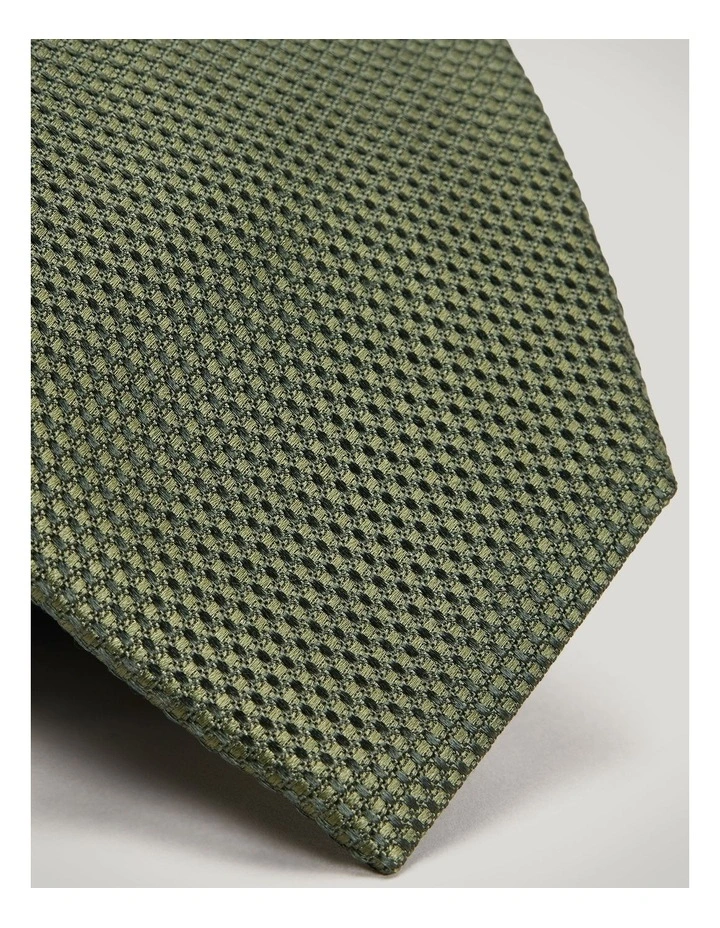 Silk Textured Two-tone Tie in Khaki image 2