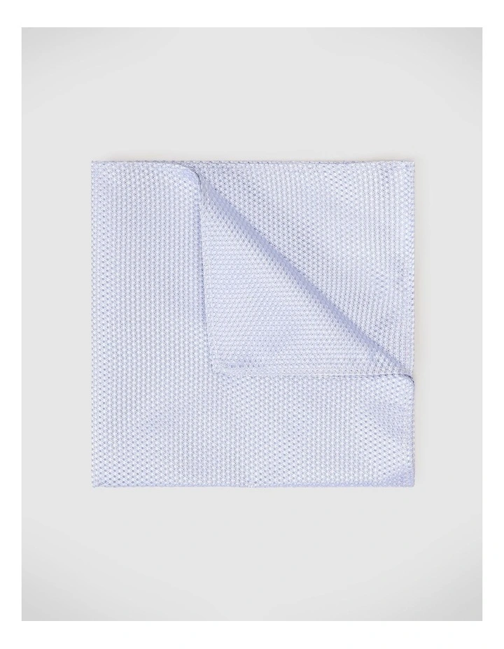 Silk Textured Two-tone Pocket Square in Blue image 1