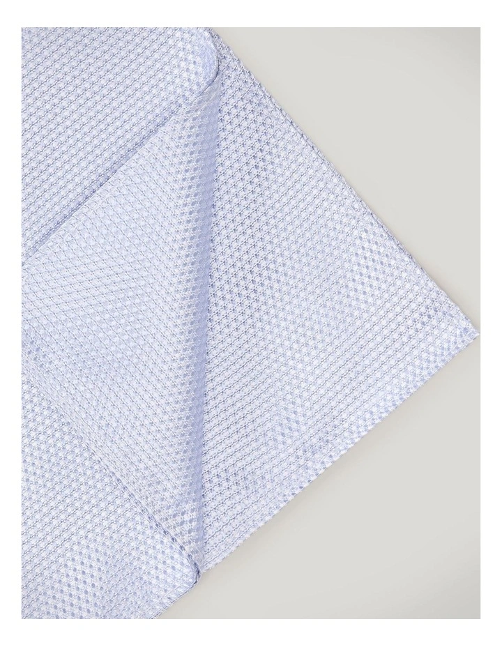 Silk Textured Two-tone Pocket Square in Blue image 2