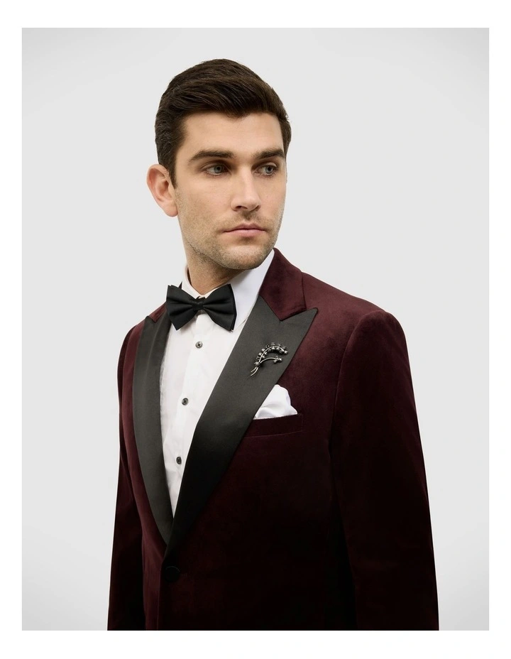 Velvet Black Tie Tuxedo in Burgundy image 1