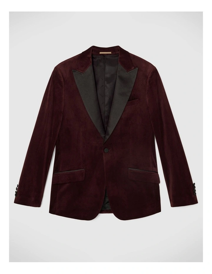 Velvet Black Tie Tuxedo in Burgundy image 2