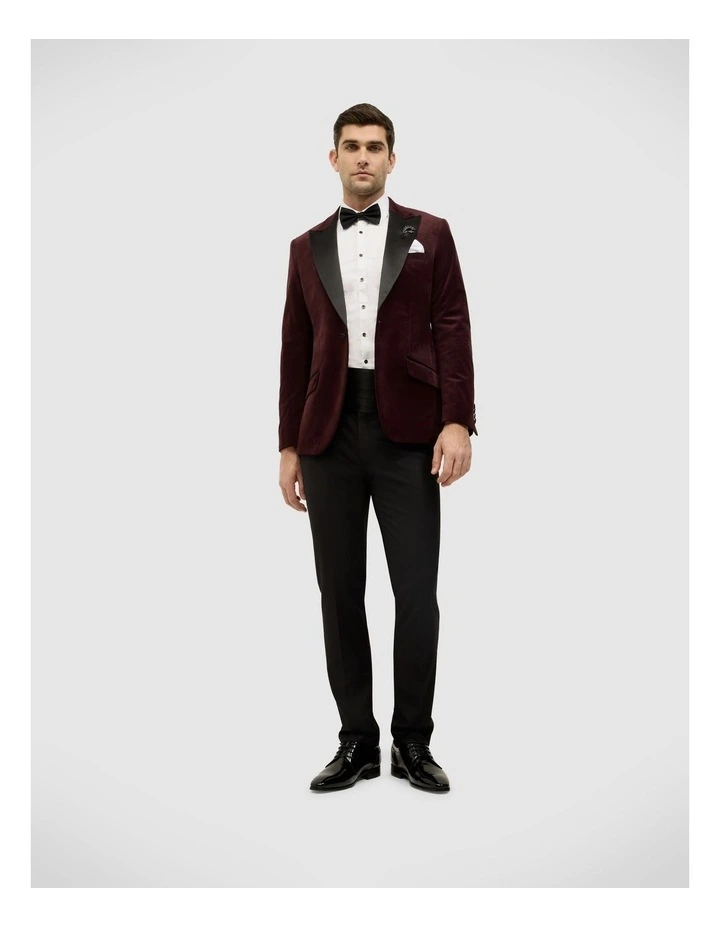 Velvet Black Tie Tuxedo in Burgundy image 3