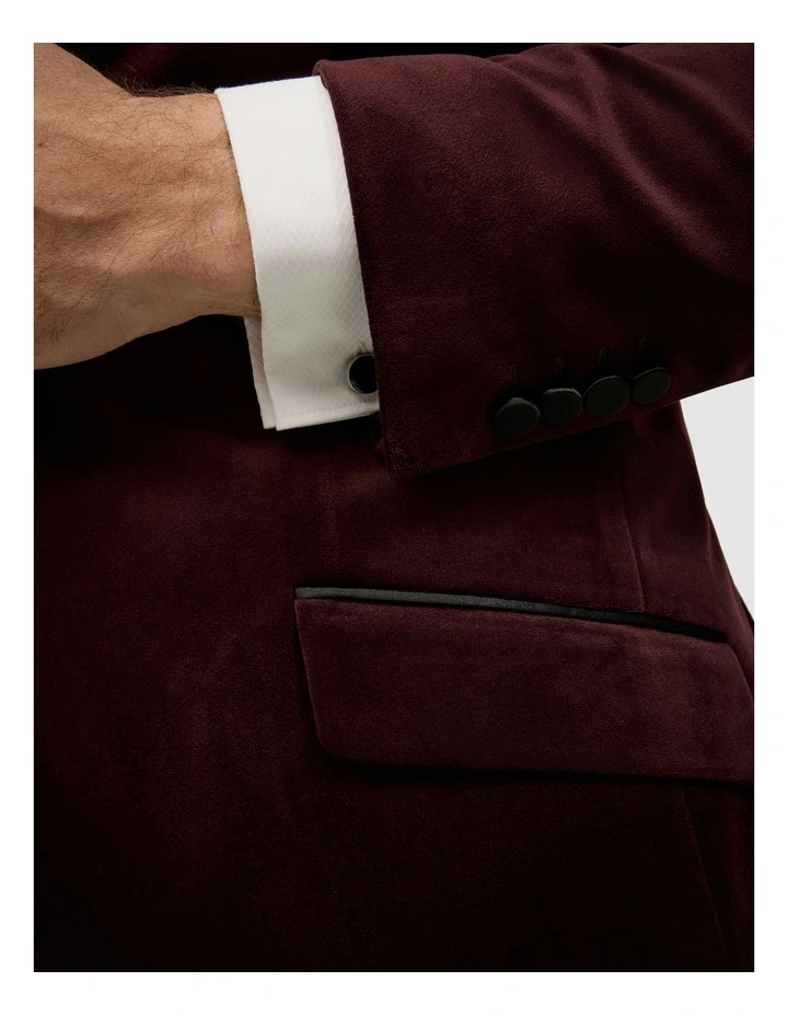 Velvet Black Tie Tuxedo in Burgundy image 6