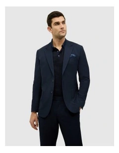 Seersucker Tailored Jacket in Navy