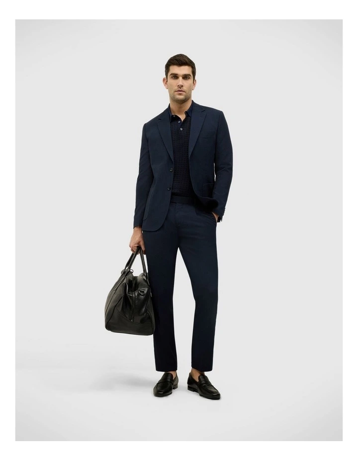 Seersucker Tailored Jacket in Navy image 3